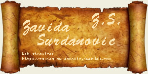 Zavida Surdanović vizit kartica